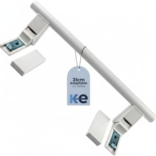 ANAKEL HOME Kylskåpshandtag ersättning 7432602 kompatibel med Liebherr kylskåp, kylskåpshandtag | inkluderar 2 dekorativa lock, vit, 31 cm