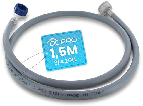 DL-pro Manguera de entrada de agua de 1,5 m 3/4 pulgadas recta/ángulo de 90 grados para lavadora y lavavajillas