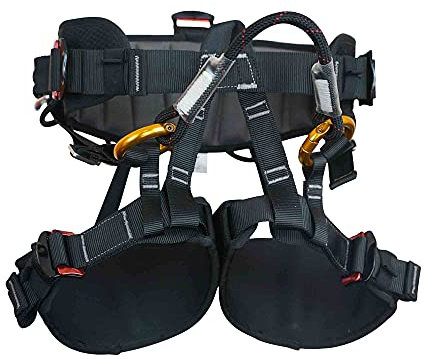 SOB Klettergurt Befestigender Sicherheitsgurt Mehrzweck Taillenring 33.5-49.2 Zoll, Beinring 23.6-29.5 Zollfür Feuerrettung Bergsteigen Hochniveau Rescue Höhlenforschung Equip CE-Zertifiziert