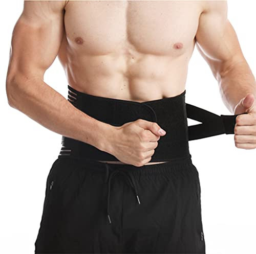 Warm Girl Cinturón de apoyo lumbar ajustable de compresión y alivio del dolor transpirable, material transpirable y ligero, soporte de espalda con cinturón de costilla roto, XL