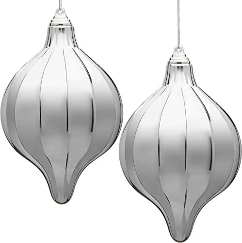 2er Set Weihnachtskugel Christbaumkugel Groß Bruchfest Glänzend Weihnachtsdeko aus Kunststoff Weihnachtsbaumschmuck Weihnachtsdekoration