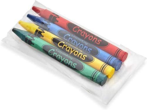 CrayonKing 100 Bulk Crayons – 25 Individually Wrapped Cello Packs of 4 | Crayon Party Favors for Kids | Restaurants, Classrooms & Goodie Bags | Non-Toxic
