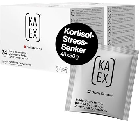 KA-EX | Kortisol-Stress-Hormon-Senker | Ashwagandha Alternative | Phosphatidylserin, L-Tryptophan, L-Glutamin, Magnesium, Aminosäuren | vegan, kalorienarm, glutenfrei