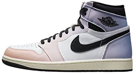 Nike Air Jordan 1 Retro High OG Sneaker Uomo, Arancione vivido/Nero-Lilla ghiacciato, 46 EU