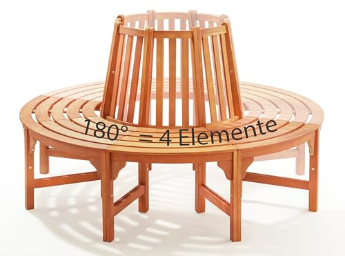 metra Baumbank, Halbrund, 180 Grad, Rundbank groß 190/70 cm