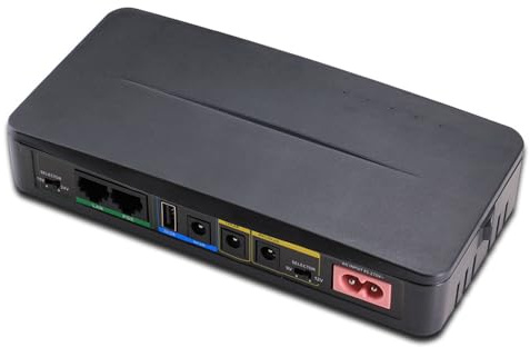 Fuente de alimentación ininterrumpida POE DC UPS fuente de alimentación de respaldo 5V9V12V24V enrutador Mini UPS monitoreo óptico Cat,Black