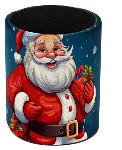 Santa Claus Happy Desk Pen Holder, Pencil Pen Desk Organizers, Pencil Holder Pencil Case Cup Pencil Bag for Desk Office Pen Case for School, Kids