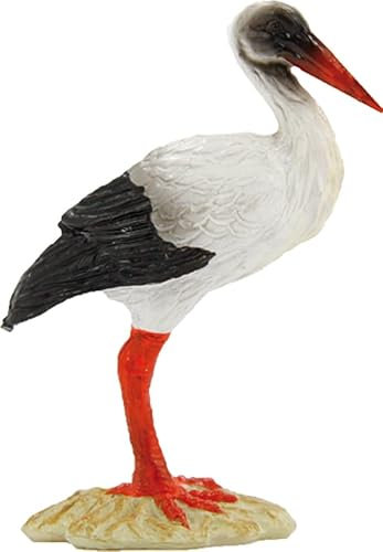 FADEDA Cigüeña/altura: 8 cm/pintado a mano/figuras de belén fieles - decoración de mesa de Navidad cuna accesorios