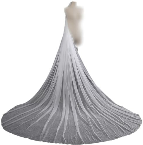 GImLy Hochzeit Brautschleier Lange Mit Kamm Elegant Braut Hochzeit Schleier Weich Tüllboden Brautkleider Zubehör Romantischer Schleier for Braut-Hochzeits-Accessoires,Elfenbein,3mx3m