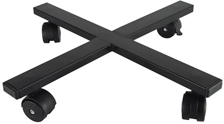 Tecnokit Pflanzenroller Stahl X-Form 40×40 cm – für runde & quadratische Töpfe, Tragkraft 70 kg, 4 Rollen 360°, Innen & Außen, Schwarz, Made in Italy