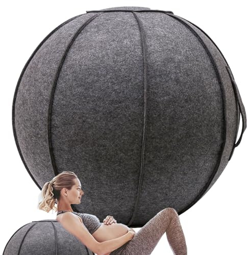 Pilates Yoga Ball Chair Yoga Ball Chaise de Bureau, Balance Ball Chair Légère Autonome Ergonomique Posture Activant Balle d'exercice Solution avec Housse de Siège Attrayante ( Color : Black Gray , Siz