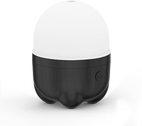 SEEDSEEL Diffusore di oli essenziali senza fili, a batteria, 150 ml, diffusore portatile ricaricabile con 7 luci LED che cambiano colore (legno scuro)