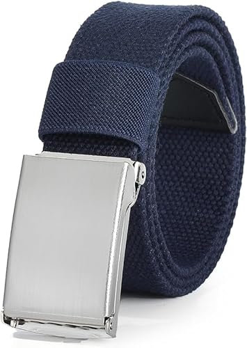 Coubeau Nylon Gürtel für Jungen oder Mädchen - Stoffgürtel Einstellbare Schuluniformjugendgürtel Kinder Golfgürtel mit silberner Umschlagverschluss