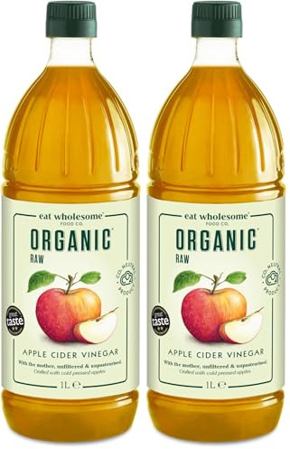 Eat Wholesome Vinaigre de Cidre de Pomme Cru Bio Non Filtré avec « La Mère », 1L (Lot de 2)