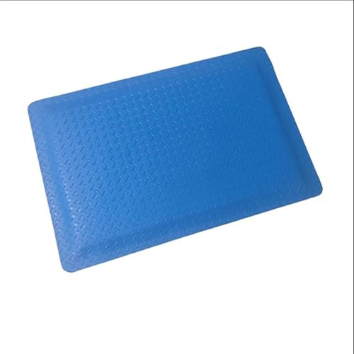 Anti-Ermüdungsmatten Industrie, 0,78 Zoll dick, ergonomische Stehbodenmatte, Küchenmatte for Stehen, verschiedene Größen, Sicherheitsmatte, Unterstützung bei Bein- und Rückenschmerzen(Blue+yellow,80x4