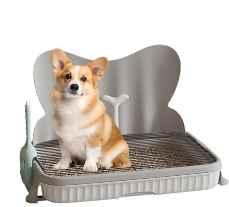 LearnLyrics Hundetöpfchen – Hundetoilette mit Spritzwand für Welpen, starke tragende Urinierstation, multifunktionales Hundetöpfchentrainingstablett, Indoor-Hunde-Töpfchen für Hunde, Welpen