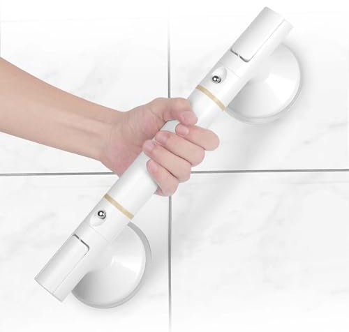 HOTUT Duschgriff Saugnapf groß,Dusche Haltegriff mit Leuchtfunktion,Haltegriffe für Senioren,ohne Bohren abnehmbare Griffstangen für das Bad, WC Haltestange Badewannengriff für Schwangere Kinder