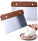 TPZORJX Set di raschietti per pasta in acciaio inox 2pcs con manico in legno, carta per pasta, taglierina per pasta da cucina, raschietto per pasta per tagliare pasta, pizza, torrone