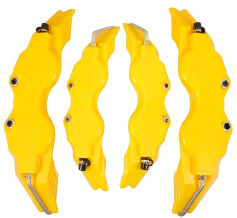 ABOOFAN Yellow Wheel Hub Brake Caliper Covers 3d Style Front and Rear Caliper Hub Set 2 Pieces Car Brake Protection Accessories for Automotive Use