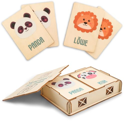 Lilli&Luki® Spielzeug ab 2 Jahre [20 Karten] Montessori | Kinderspielzeug | Logopädie | Lesen Lernen 1. klasse | Geschenk | Lernspiele | Memo | Mädchen | Holzspielzeug | Geschenkideen | Lernspielzeug