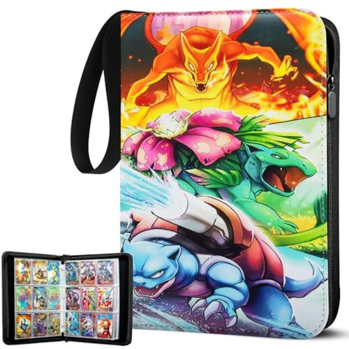 Album Cartas,Album Cromos 18 Bolsillos,50 Páginas Pueden Contener 900 Tarjetas,PU Transparente e Impermeable,Compatible con Diferentes Tarjetas Deportivas,Card Binder para para Niño