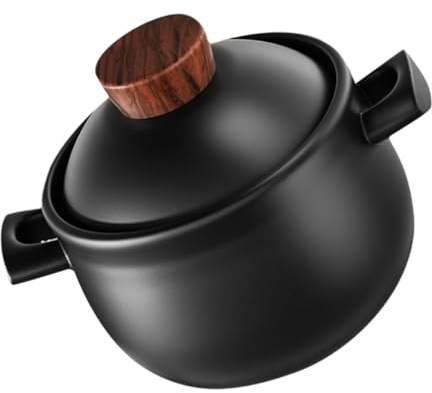 KOCKSHION Olla De Cerámica Para Guisar 1.8l Resistente Al Gas Material Cerámico Aislamiento Térmico Para Cocinar En Fogón Uso Doméstico Para Sopas y Guisos Grandes