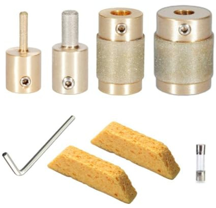 Fegtrtyoa Cabezal de Broca de Diamante para Amoladora de Vidrio con Núcleo de Latón de 1 Pulgada, 3/4 Pulgada, 1/4 Pulgada y 1/8 Pulgada. Herramientas para Cabezal de Broca de Diamante.