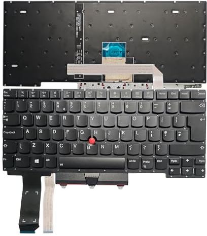 Laptop UK Keyboard Compatible for Lenovo Thinkpad E14 GEN 1 Backlit Black with Pointer Sticker