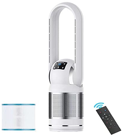 Ventilateur de Chauffage Moderne, Tour Portable sans pales avec télécommande, Filtre de Purification d'air, Colonne oscillante à Vitesse Continue, minuterie de 8 h, Affichage LED