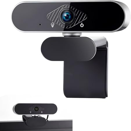 Zephome Webcam 1080P mit Mikrofon und Web cam, Plug & Play, mit automatischer Lichtkorrektur, für Laptop, PC, Desktop, für Live-Streaming, Videoanruf, Konferenz