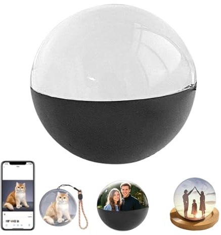3D Ultrasound Crystal Ball Digital Photo Album,2025 Upgraded Crystal Ball Digital Video Display, 2.7'' APP Control, Easy Operation,Customizable Gift with Electronic Screen,for Couples,Pets Memories