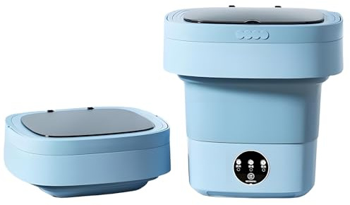 Lavatrice portatile da viaggio piccola da 8 l, mini lavatrice pieghevole con centrifuga per campeggio e viaggi, lavanderia a risparmio energetico per biancheria intima, vestiti e calze