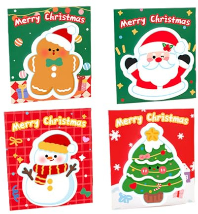 Dekorative Haftnotizen für Weihnachten, 120 Blatt, 7,6 x 8,9 cm, Festival-Thema, Memopad für Zuhause, Büro, Schule, Pinnwand, wiederverwendbar, Klebezettel