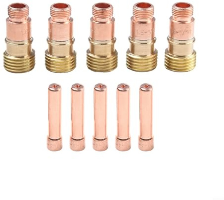 Für Stubby Gaslinsen-Set für WP-17 WP-18 WP-26 für WIG-Taschenlampen, 17GL116 1/16 Zoll & Ø1,6 mm 10N23S Düsenzangen-Set (10 Stück), kompatibel mit 1/16 Zoll und 1