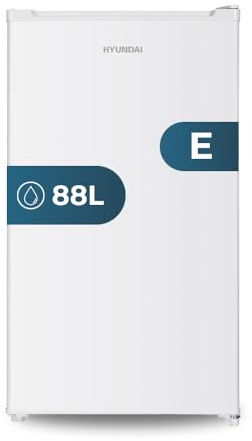 HYUNDAI Refrigerador Blanco, 1 Puerta. HR84500E, Capacidad 88 Litros, Cíclica, Bajo Nivel Sonoro, Puerta Reversible, Apertura Tipo Uñero, Clasificación Energética E