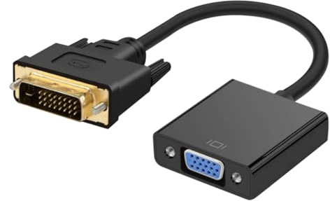 NAMOARLY Adattatore Dvi Maschio a Vga Femmina Cavo di Rame Nero 1080p Alta Definizione per Tv Computer e Laptop Immagine Realistica