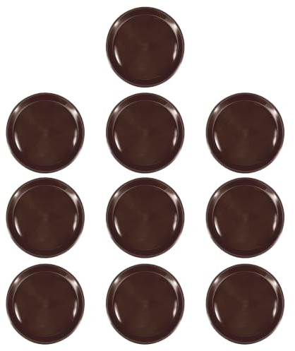Mikikit 10 Pièces Plateau Rond en Plastique Couleur Café pour Plantes, Drainage Rapide et Protection Contre Les Marques d'eau, pour Jardinage D'intérieur Moderne