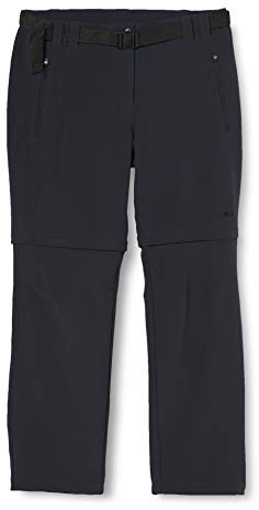 CMP Pantaloni Zip off Elasticizzati da Donna Comfort Fit, Antracite, C18