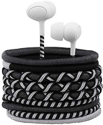 URIZONS Cuffie intrauricolari colorate con illuminazione cablata - Auricolari con microfono e telecomando per laptop, tablet, tessuto intrecciato per iPhone 7/8/11/12/14