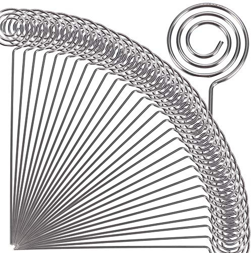 H&W 50Pcs Anello Loop Porta Memo,12cm Filo Metallico Porta Numeri da Tavolo,Porta Immagini di Forma Rotonda per Centrotavola,Foto Menu Noto Clip Holder per Matrimonio Compleanno fai da te