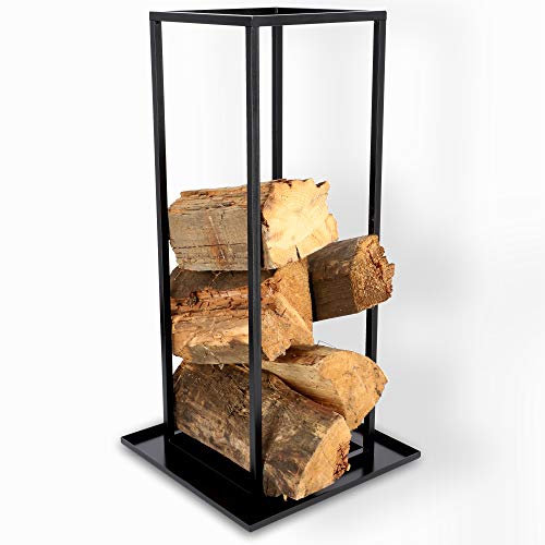 KADAX Kaminholzregal aus Stahl, rechteckiger Kaminholzständer, Holzscheite Stapelhilfe, ergonomisches Brennholzregal, Praktisches Holzlager mit verstärktem Boden, Feuerholz