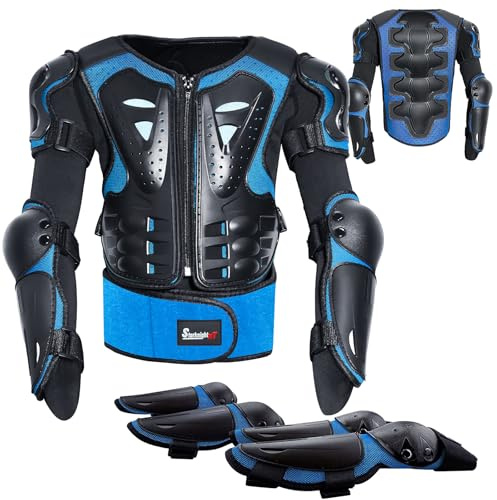StarknightMT Kids Full Body Motorcycle Armor Suit EVA Youth Dirt Bike Gear with Chest Protector, Knee & Elbow Pads, Adjustable Impact Resistant Safety Vest for Motocross, Cycling, Skiing, Age 3-10