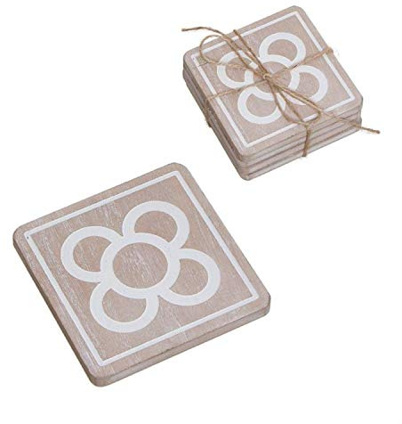 ROCKING GIFTS Posavasos de Madera Juego 4 Unidades Panot Barcelona 10 cm, Accesorios para Cocina, Mesa, Vasos,Vino, Cerveza, Regalos Originales