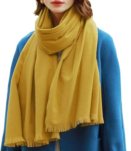 RIIQIICHY Damen Schal Winter Gelb Pashmina Stola Festlich Herbst xxl schals Tücher für Abendkleider Frauen Hochzeit Schultertuch
