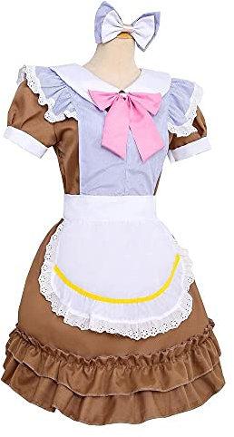HHRHLKNH Japonais Loli Anime Femme Robe Femme Cosplay Restaurant Café Workwear Performance Service-Brun_S