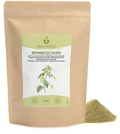 IDDA Herbal Ortiga Verde en Polvo 1kg, Polvo de Hojas de Ortiga Secas y Molidas, Urtica dioica