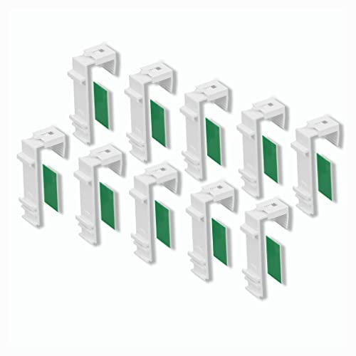 KLEMMFLEX Klemmhalter lang, für Klemmfix Doppelrollo, Duo-Rollo ohne Bohren zum Klemmen und Kleben, 10 Stück, als Zubehör, Ersatzteil für die Aufhängung, Befestigung am PVC-Fenster, Balkontür
