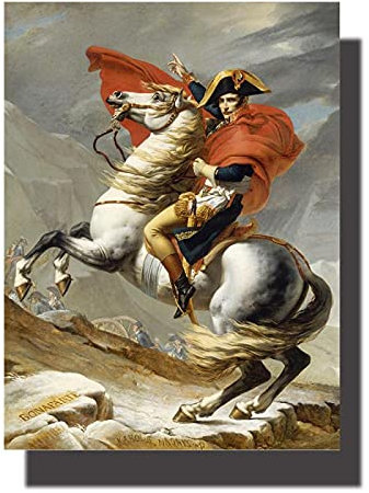 Klassisches Napoleon Bonaparte Porträt Pferd Ölgemälde Druck Poster Leinwand Wandkunst Bild für Wohnzimmer Heimtextilien 30x40cm Rahmenlos