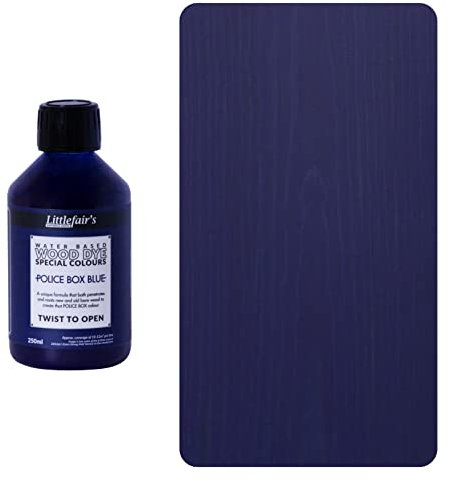 Littlefair's Wood Stain Water-Based - (Police Box Blue) – Non-Toxic, Eco-Friendly & Quick Drying - Easy-to-Apply, Concentrated Formula for All Wood Types – 250ml