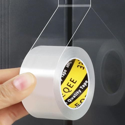MILEQEE Selbstklebendes Dichtungsband, 25 mm x 3 m, 0,5 mmDick, Transparentes Anti-Wind-Dichtband für Fensterdichtung & Türabdichtung, Wasserdichtes Klebeband für Fugenabdichtung in Küche & Bäder